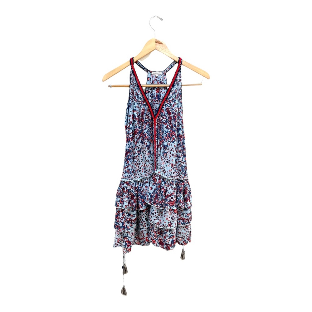 Poupette St Barth Bety Ruffled Embroidered Mini Dress
